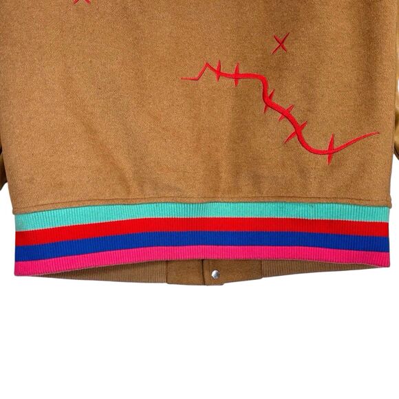 Frost Originals Love Kills Varsity Jacket Wool Blend Faux Leather Mens Small - Picture 6 of 9